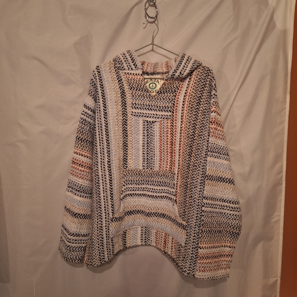 Baha JOE Womens Striped Multicolor Hooded Sweater